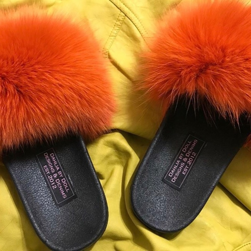 100% Genuine Fur Flip Flops